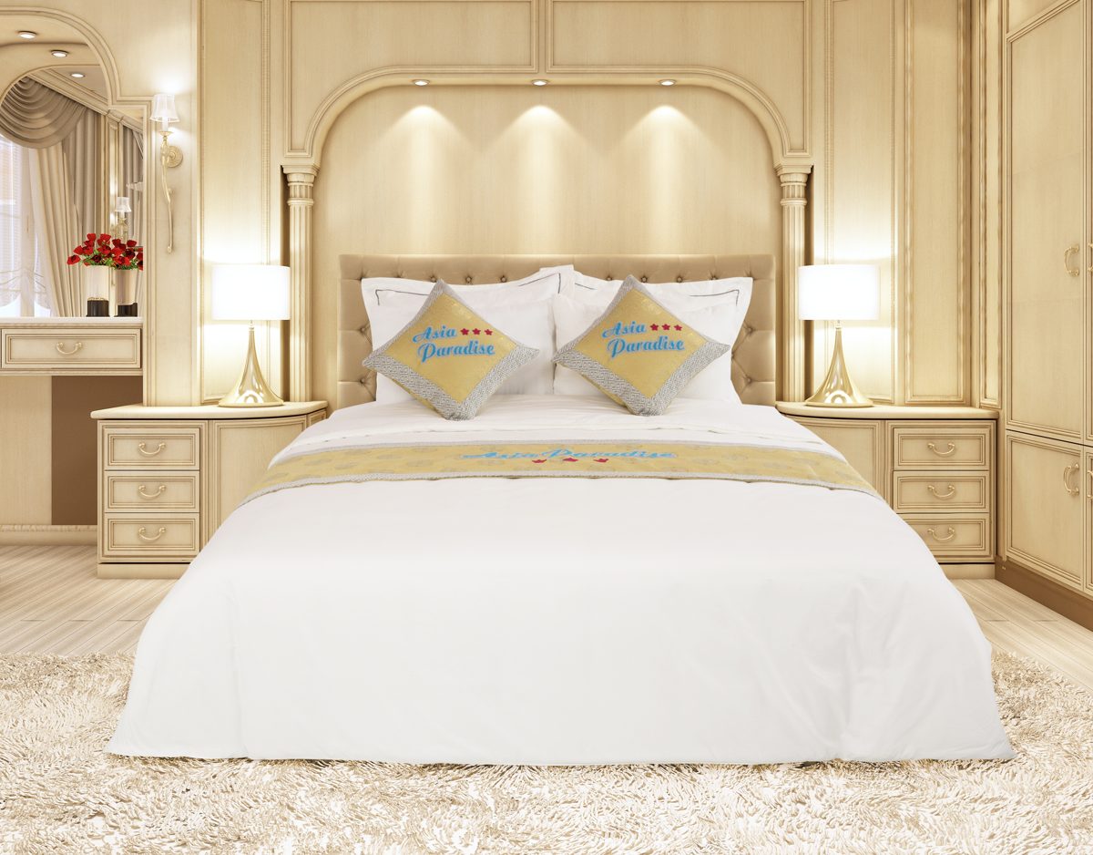 Ga giường khách sạn – chọn kiểu ga phù hợp Bộ linen khách sạn cao cấp minh họa cách chọn kiểu ga phù hợp với từng phòng
