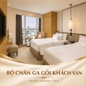 Khu lưu trú ven biển Phú Quốc với bộ chăn ga sáng màu, hợp khí hậu ẩm và mặn