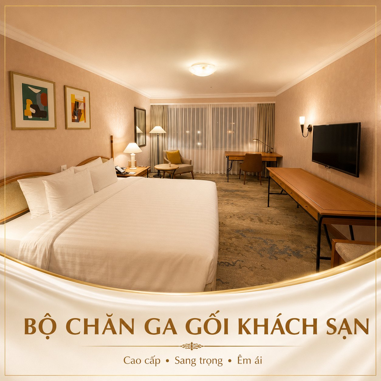 Bộ chăn ga gối khách sạn 5 sao, 3 sản phẩm (Mã SP: GS004) Bộ chăn ga gối khách sạn 5 sao, 3 sản phẩm (Mã SP: GS004) - GoldenSilk