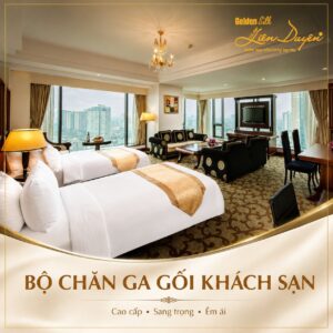 Bộ chăn ga gối khách sạn 5 sao, 3 sản phẩm (Mã SP: GS018) - GoldenSilk