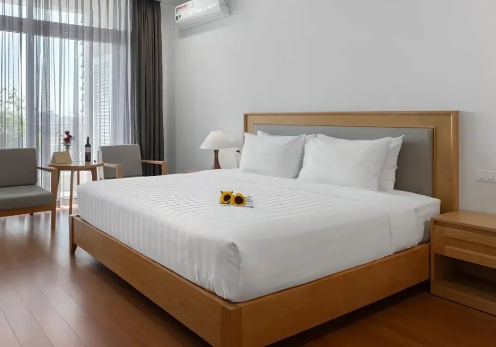 Bộ Chăn Ga Gối Khách Sạn T250 Kẻ Sọc 7 Bộ Chăn Ga Gối Khách Sạn T250 Kẻ Sọc - GoldenSilk - hình chi tiết 4