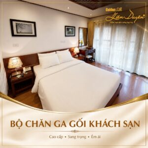 Bộ Chăn Ga Gối Khách Sạn T250 Trắng Trơn - GoldenSilk