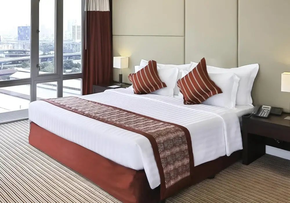 Bộ Chăn Ga Gối Khách Sạn T300 Kẻ Sọc 4 Bộ Chăn Ga Gối Khách Sạn T300 Kẻ Sọc - GoldenSilk - hình chi tiết 1