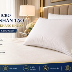 Ruột gối Micro lông vũ nhân tạo 2 viền cao cấp kháng khuẩn - GoldenSilk