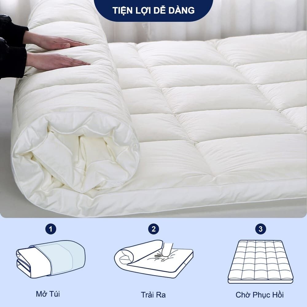Tấm Nệm Topper Microfiber lông vũ nhân tạo 3 Tấm Nệm Topper Microfiber lông vũ nhân tạo - GoldenSilk - hình chi tiết 3