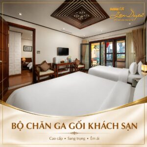 Tấm Trang Trí Giường Khách Sạn Đẹp, Sang Trọng [Hỗ trợ thêu logo] - GoldenSilk