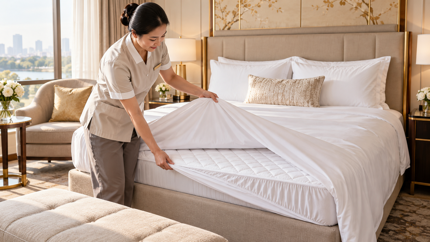 Tấm bảo vệ đệm trong phòng khách sạn