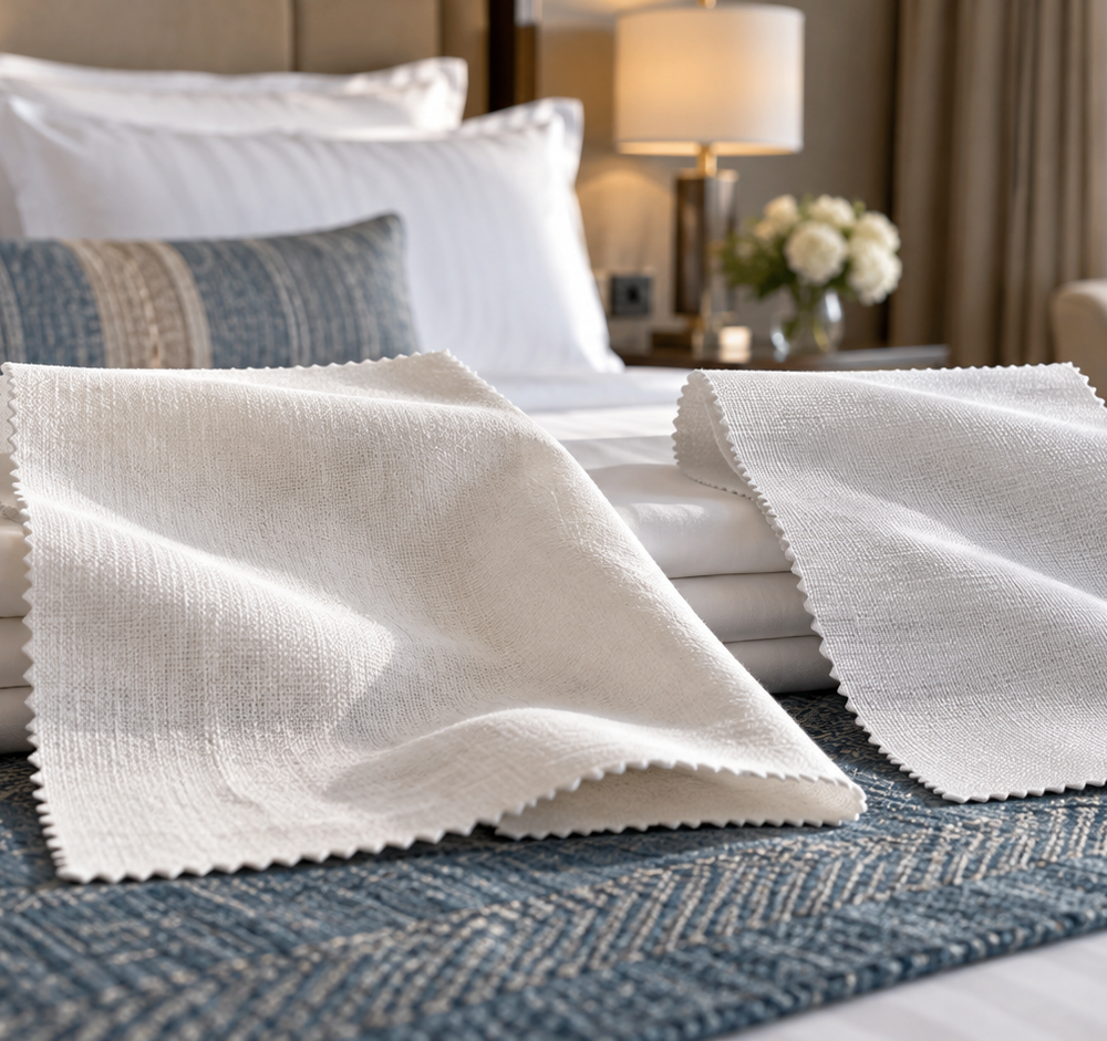 So sánh chất liệu cotton và T/C trên bộ chăn ga khách sạn