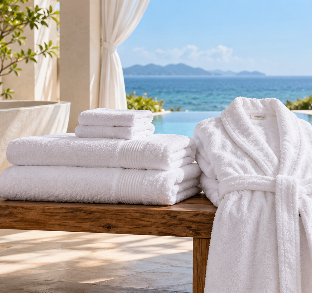 Khăn tắm và áo choàng tắm cho resort ven biển